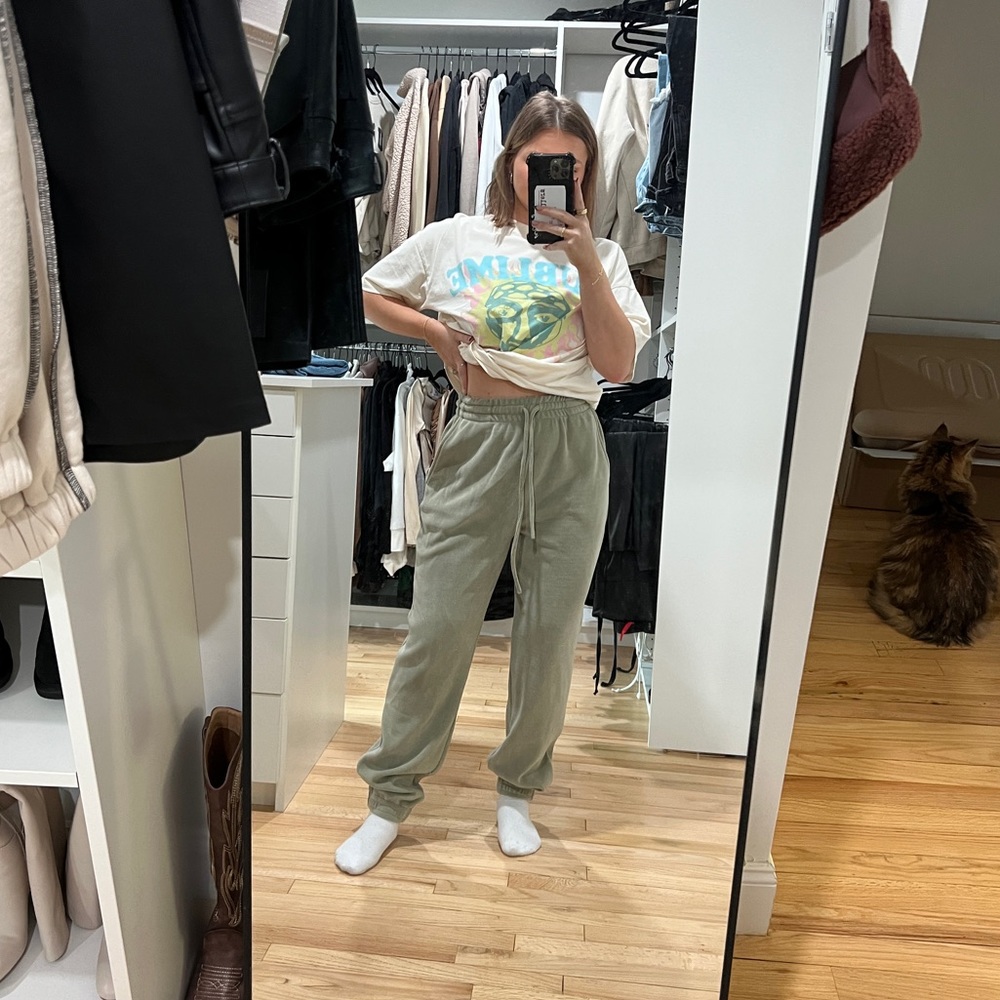 Light green corduroy joggers
